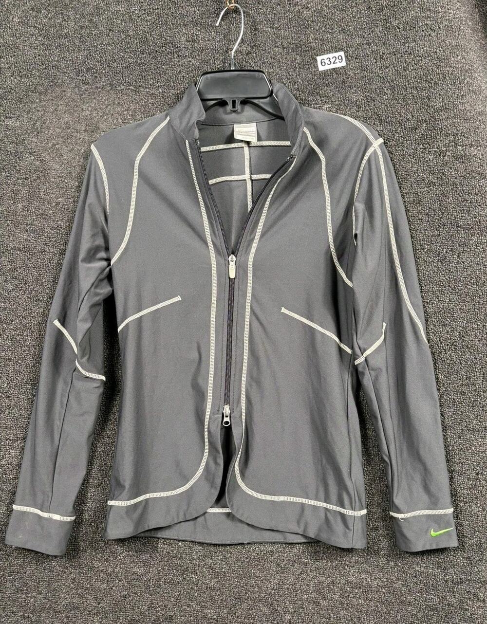 Nike Jacket Womens XS Gray Full Zip Running Track Athletic Stretch 207452-061